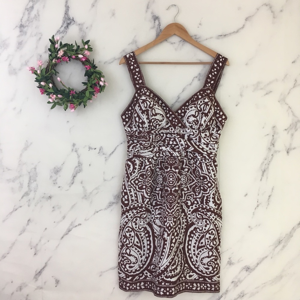 🍂SOLD Boston Proper 100% Silk Paisley Print Dress - Picture 1 of 8